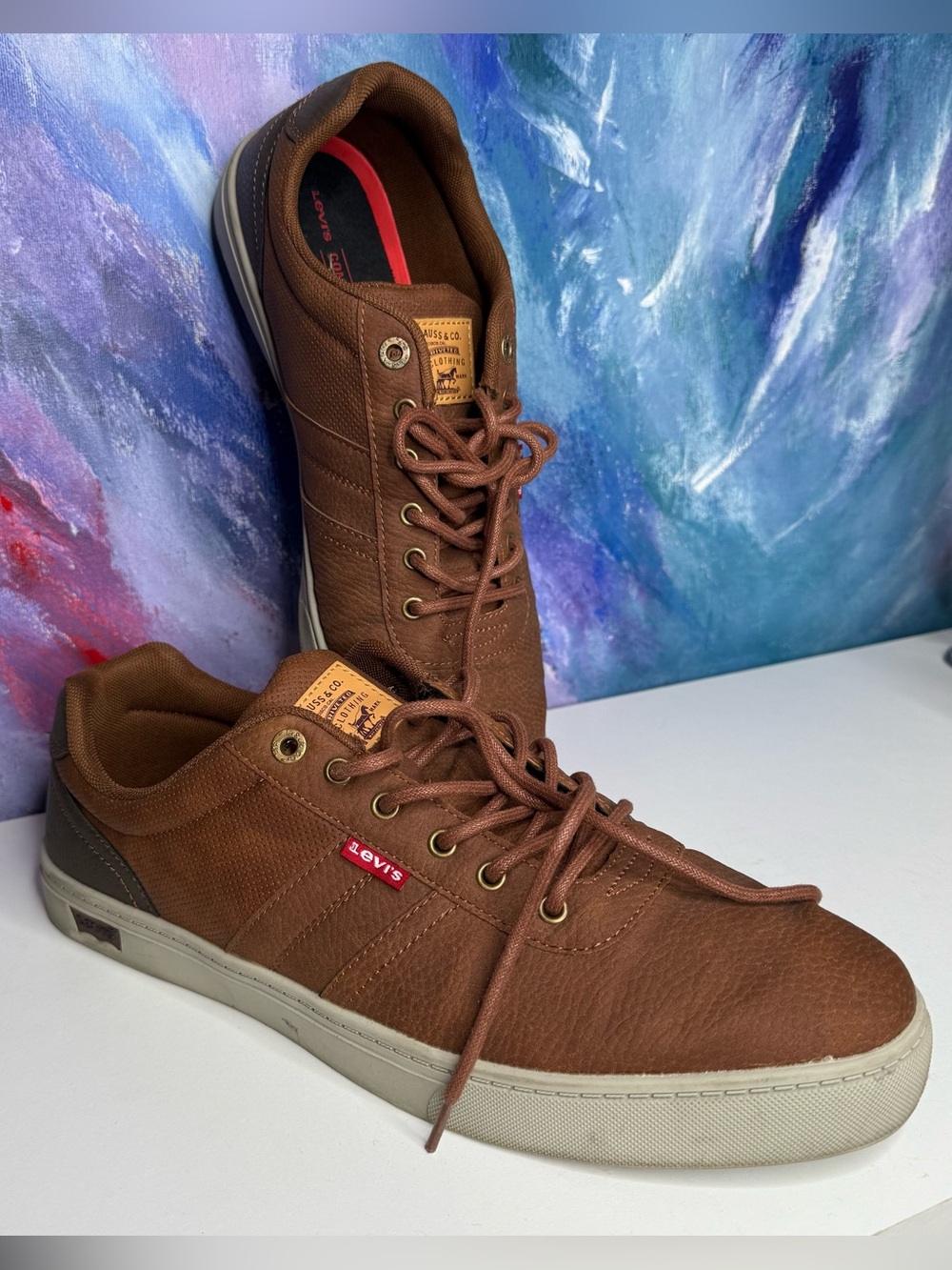 Levi’s Men’s size 13 Brown Casual Dress Sneaker Shoes Faux Leather Office